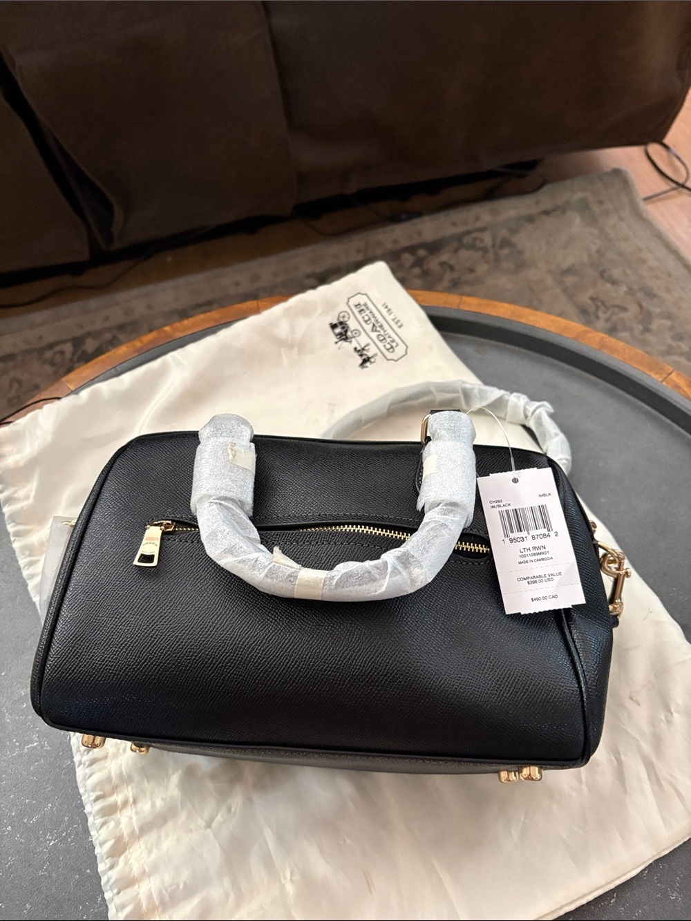 Coach Black Leather Rowan never used - Picture 2 of 7